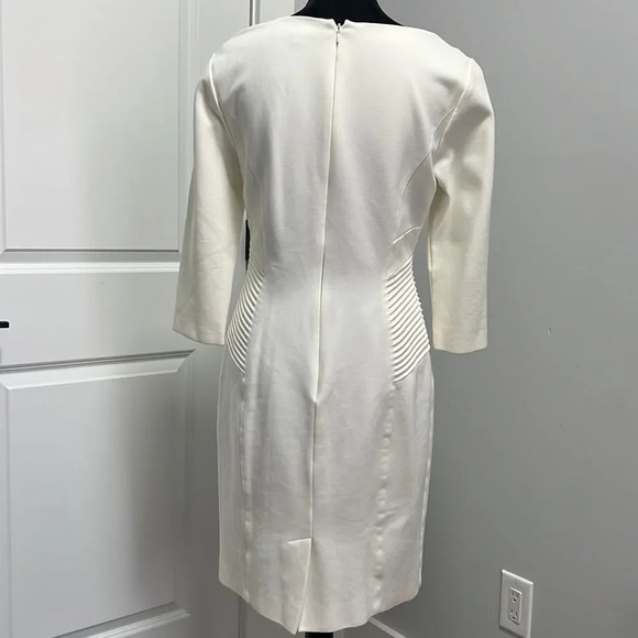 ANTONIO MELANI Women’s quarter length sleeves knee length WHITE DRESS size 8 - Picture 3 of 6